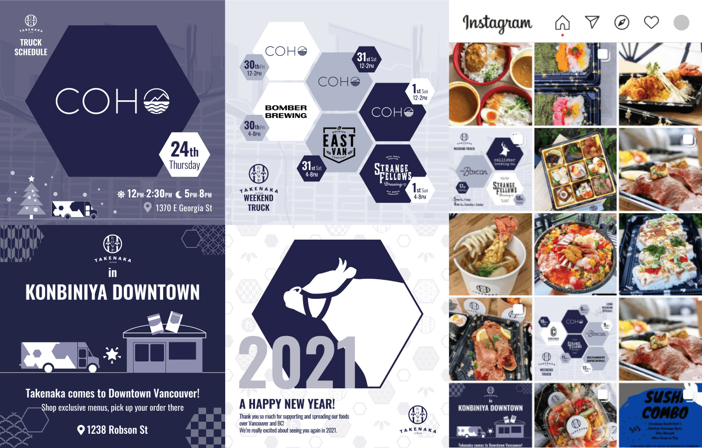 Example of thumbnails for Instagram